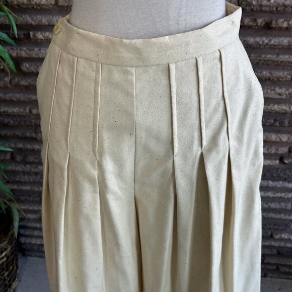 Vintage 70s Raw Silk Outfit Pleated Culottes, Shell and Jacket Handmade - Picture 9 of 12